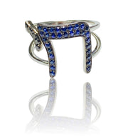 14K GOLD AND SAPPHIRE CHAI RING