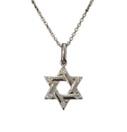 Star Of David Natural Diamond Necklace 14K