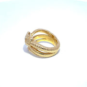GIA Certified 1ct F VS1 Oval Diamond 18k Yellow Gold Snake Ring