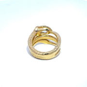 GIA Certified 1ct F VS1 Oval Diamond 18k Yellow Gold Snake Ring