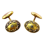 Victorian 19K Yellow Gold Star of David Cufflinks