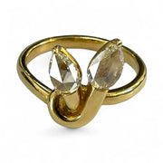 18k Yellow Gold Leaf Design 1.04ct Diamond Ring