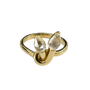 18k Yellow Gold Leaf Design 1.04ct Diamond Ring