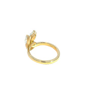 18k Yellow Gold Leaf Design 1.04ct Diamond Ring