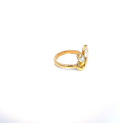 18k Yellow Gold Leaf Design 1.04ct Diamond Ring