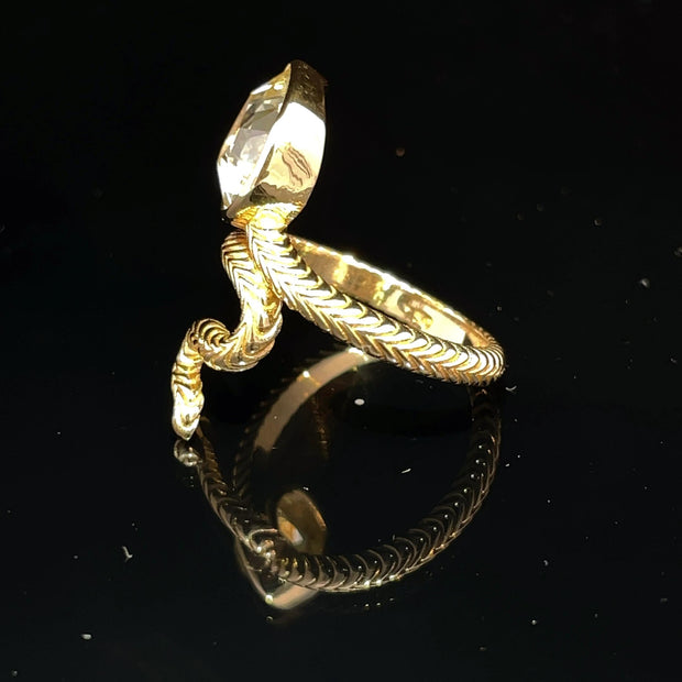 18k Yellow Gold GIA Certified 2.20ct Natural Diamond Serpent Ring