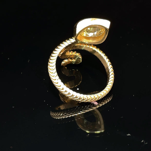 18k Yellow Gold GIA Certified 2.20ct Natural Diamond Serpent Ring