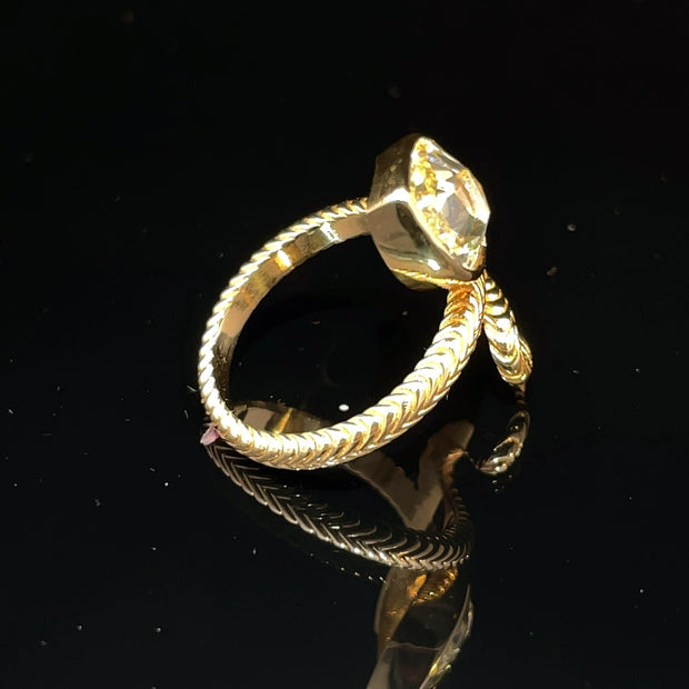 18k Yellow Gold GIA Certified 2.20ct Natural Diamond Serpent Ring