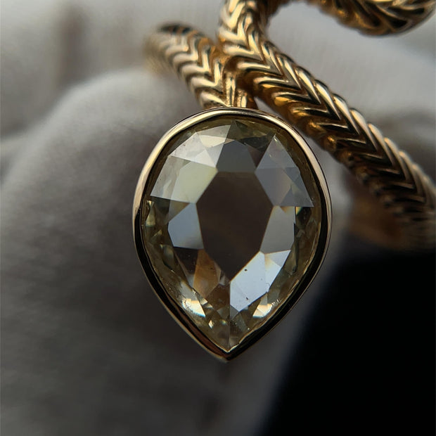 18k Yellow Gold GIA Certified 2.20ct Natural Diamond Serpent Ring