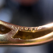 18k Yellow Gold Chalcedony, Ruby & Diamond size7.5 Fashion Ring