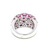 18k White Gold Pave Ruby and Diamond Ring