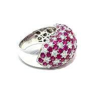 18k White Gold Pave Ruby and Diamond Ring