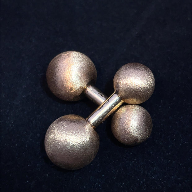 Cartier 14k Yellow Gold Dumbbell Cufflinks and Buttons set