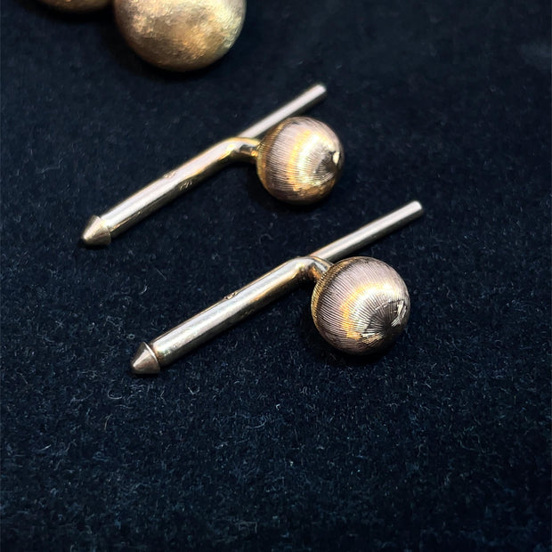 Cartier 14k Yellow Gold Dumbbell Cufflinks and Buttons set