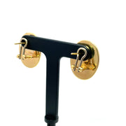 14k Yellow Gold Cameo man's Face mirror Portrait earrings