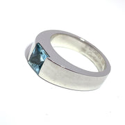 CARTIER Vintage 1990s Cushion Aquamarine Tank Ring