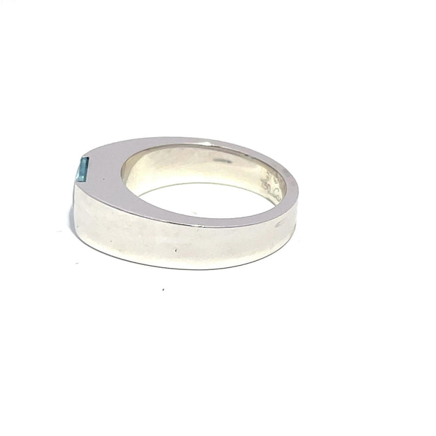 CARTIER Vintage 1990s Cushion Aquamarine Tank Ring