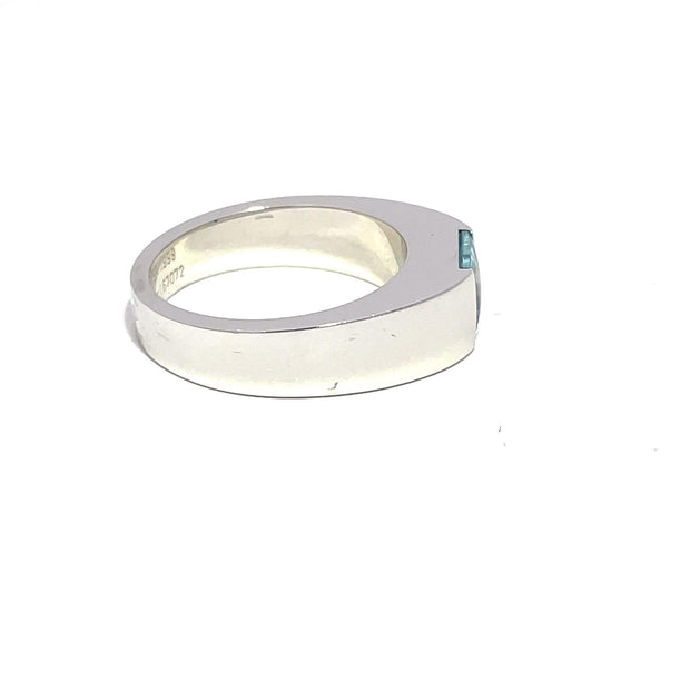 CARTIER Vintage 1990s Cushion Aquamarine Tank Ring