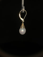 14k Yellow Gold Pearl Dangle Earrings