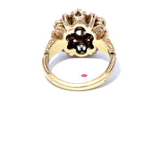 Jacob Hookaylo 14k Yellow Gold Antique Old Euro cut Diamond set Hand Carved Ring