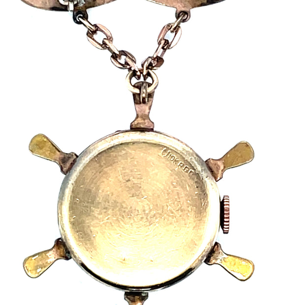 Agran & Son Solid Yellow Gold Vintage Swiss Watch Brooch