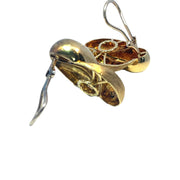 HENRY DUNAY 18k Yellow Gold Designer Leaf Earrings