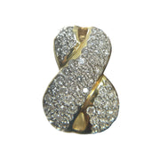 14k Two Tone X Design Pave Diamond Cluster Earrings