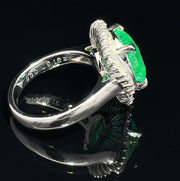 Platinum Ballerina Emerald and Diamond Ring