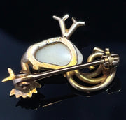 Charming 14k Golden Chicken Pin