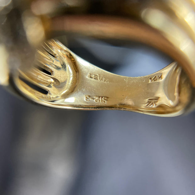 Le Vian 14k Yellow Gold Double Snake Head Diamond Ring