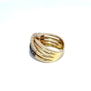 Le Vian 14k Yellow Gold Double Snake Head Diamond Ring