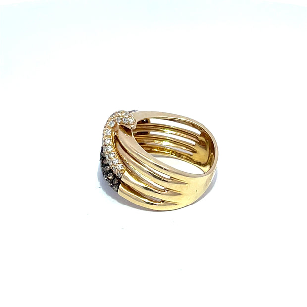 Le Vian 14k Yellow Gold Double Snake Head Diamond Ring