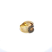 Le Vian 14k Yellow Gold Double Snake Head Diamond Ring