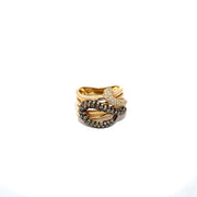 Le Vian 14k Yellow Gold Double Snake Head Diamond Ring