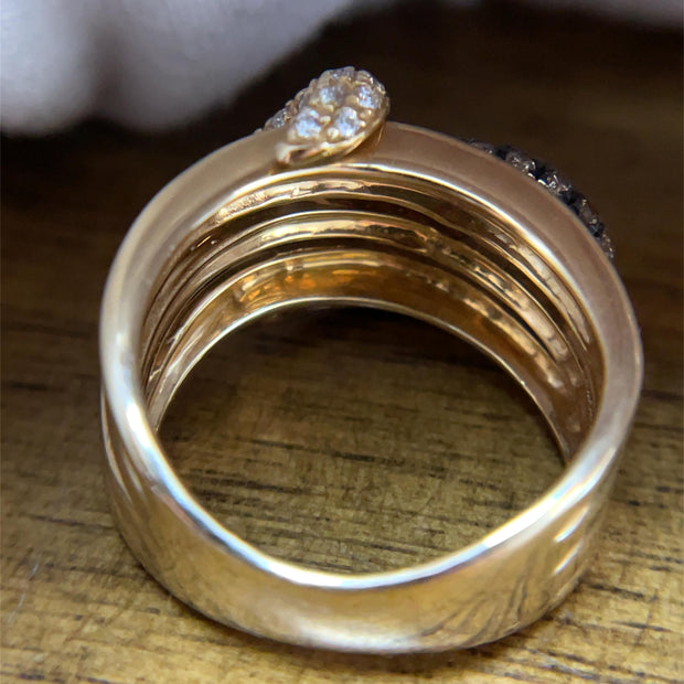 Le Vian 14k Yellow Gold Double Snake Head Diamond Ring