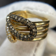 Le Vian 14k Yellow Gold Double Snake Head Diamond Ring