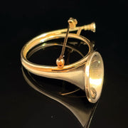 14k Yellow Gold Orchestral Horn Pin