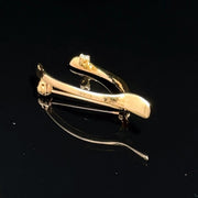 14k Yellow Gold Diamond Wishbone Pin