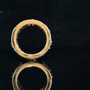 14k Yellow Gold Cats Eye and Diamond Band Ring