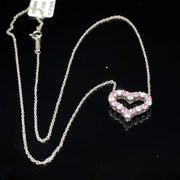 TIFFANY & CO. Platinum Pink Sapphire and Diamond Heart Pendant