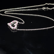 TIFFANY & CO. Platinum Pink Sapphire and Diamond Heart Pendant