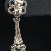 18k White Gold Double Dangle Tanzanite and Diamond Earrings