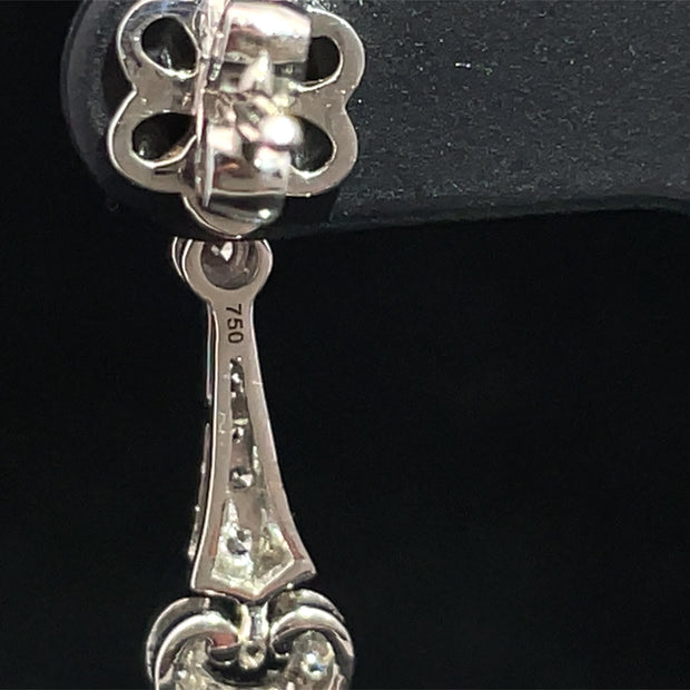 18k White Gold Double Dangle Tanzanite and Diamond Earrings