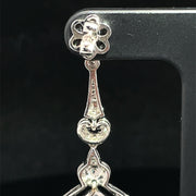 18k White Gold Double Dangle Tanzanite and Diamond Earrings