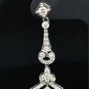 18k White Gold Double Dangle Tanzanite and Diamond Earrings