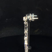 18k White Gold Double Dangle Tanzanite and Diamond Earrings