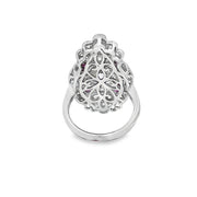 18k White Gold Diamond & Ruby Cluster Ring