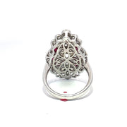 18k White Gold Diamond & Ruby Cluster Ring