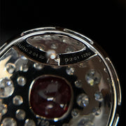 18k White Gold Natural Ruby and Diamond Halo Earrings