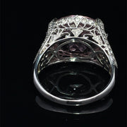 18k White Gold Kunzite and Diamond Ring